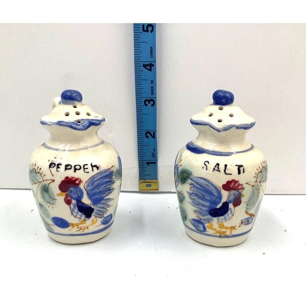 Nasco Salt And Pepper Vases  Japan Rooster Gift Flowers‎ Painted Vintage